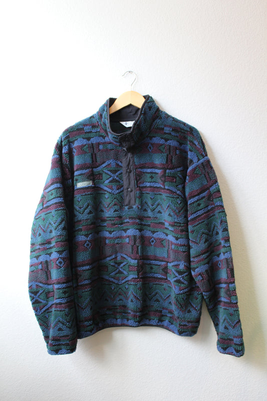 Vintage Columbia Deep Pile Aztec Fleece (XL)