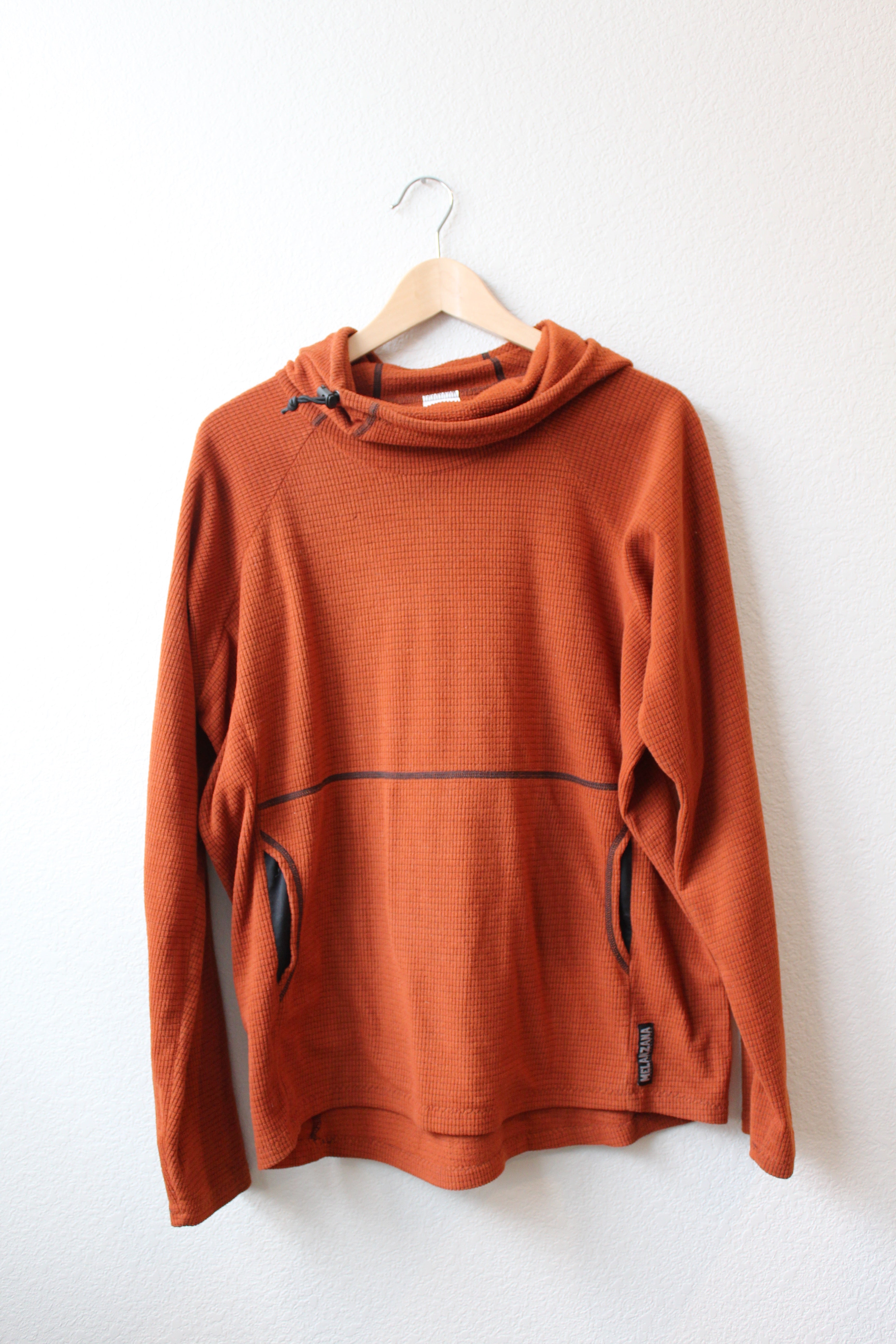 Melanzana micro grid hoodie for online sale