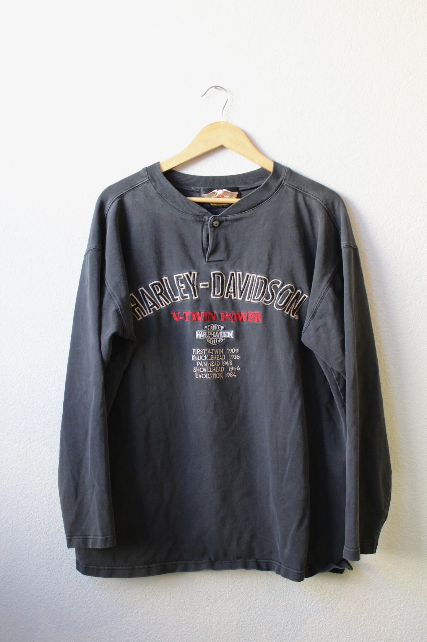 Vintage Embroidered Harley Davidson Long Sleeve (L)