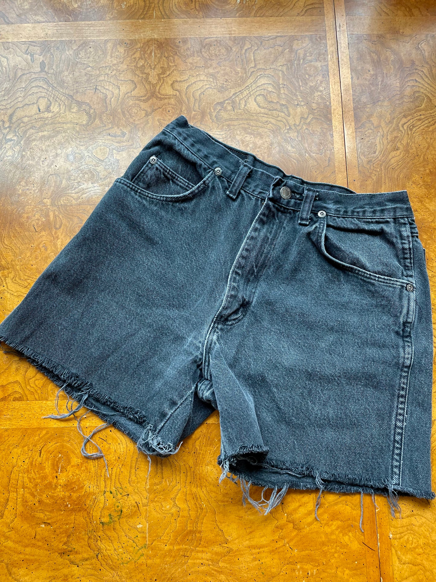 Black Wrangler Cut Off Shorts (26)