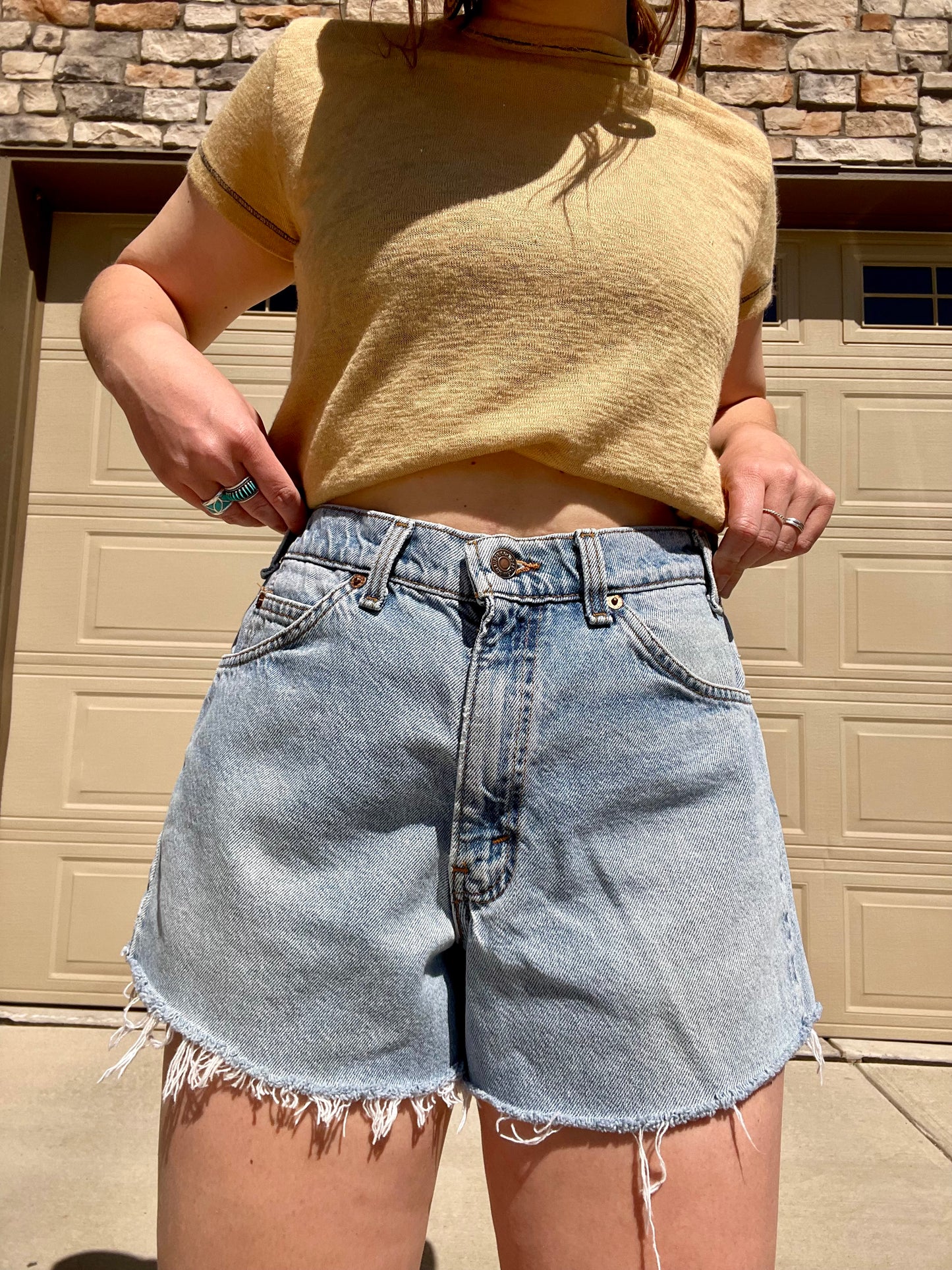 Vintage 1995 Levi Orange Tab Cut Off Shorts (30)