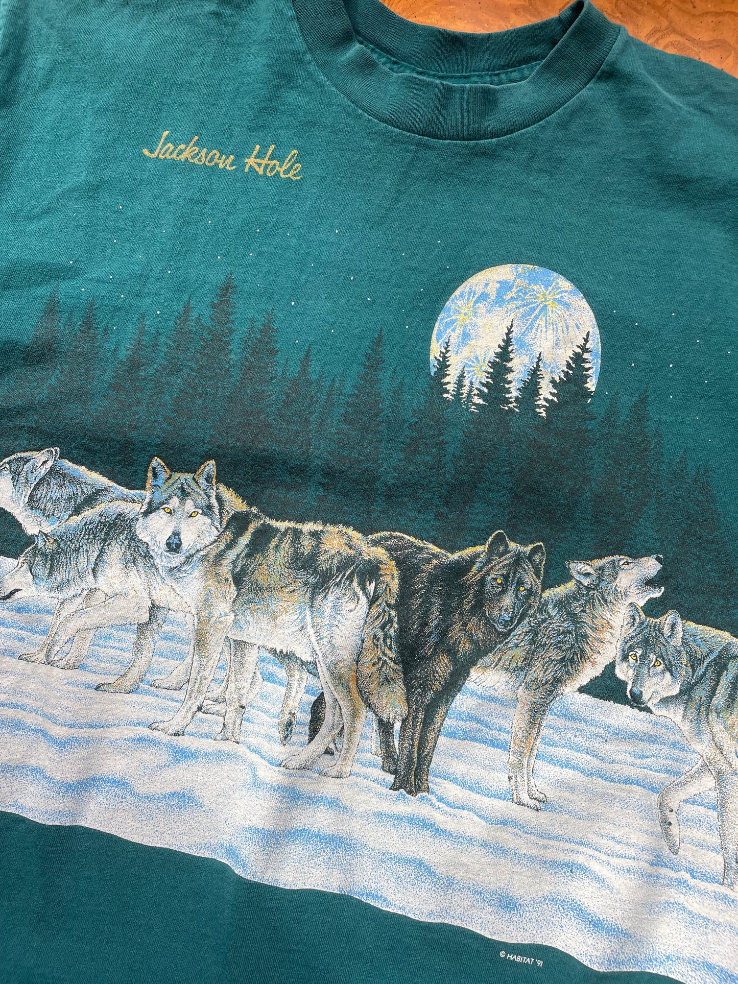 Vintage 1991 Jackson Hole Wolf Tee (L)