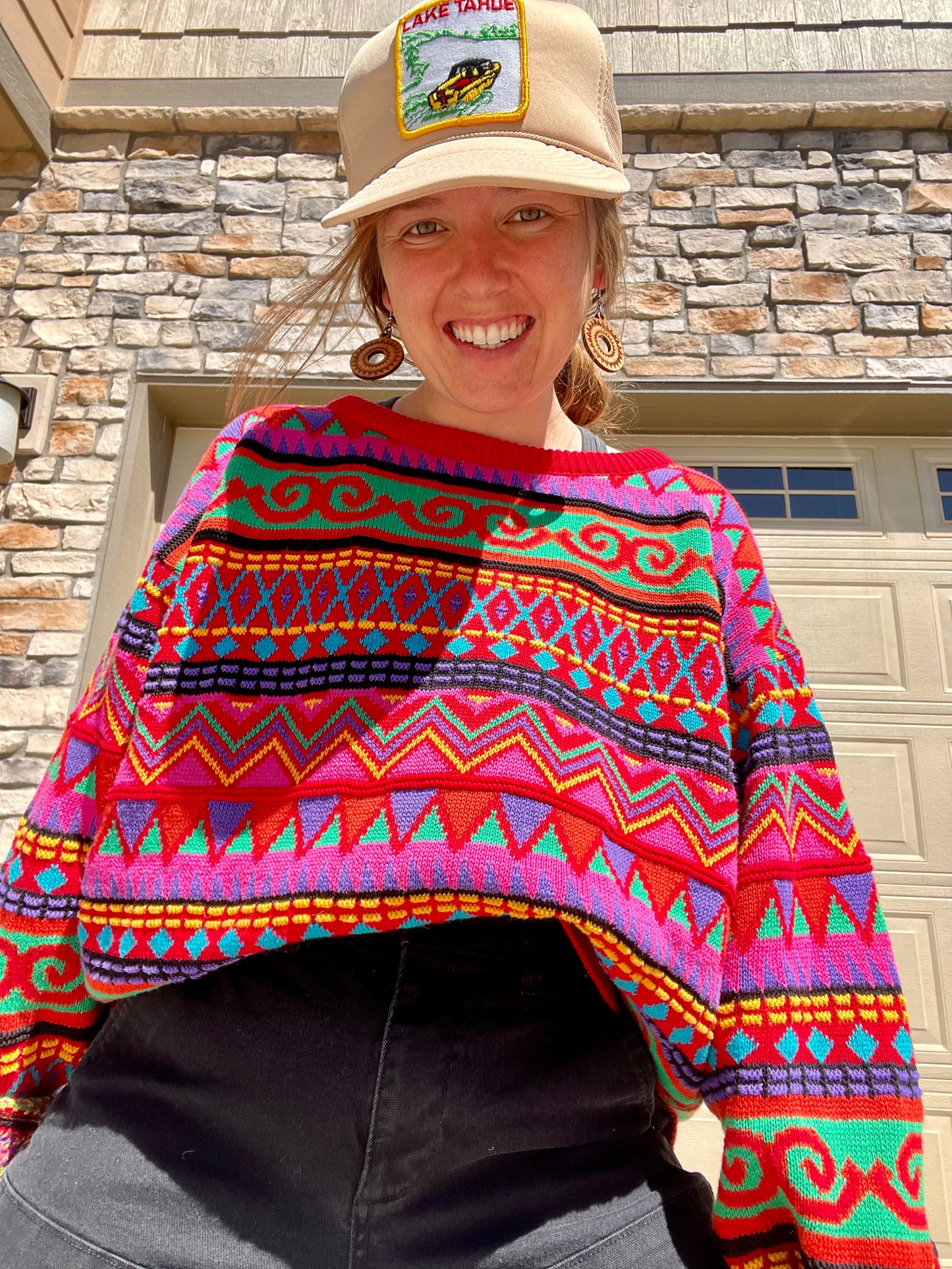 Vintage Colorful Coogi Style Sweater (L)