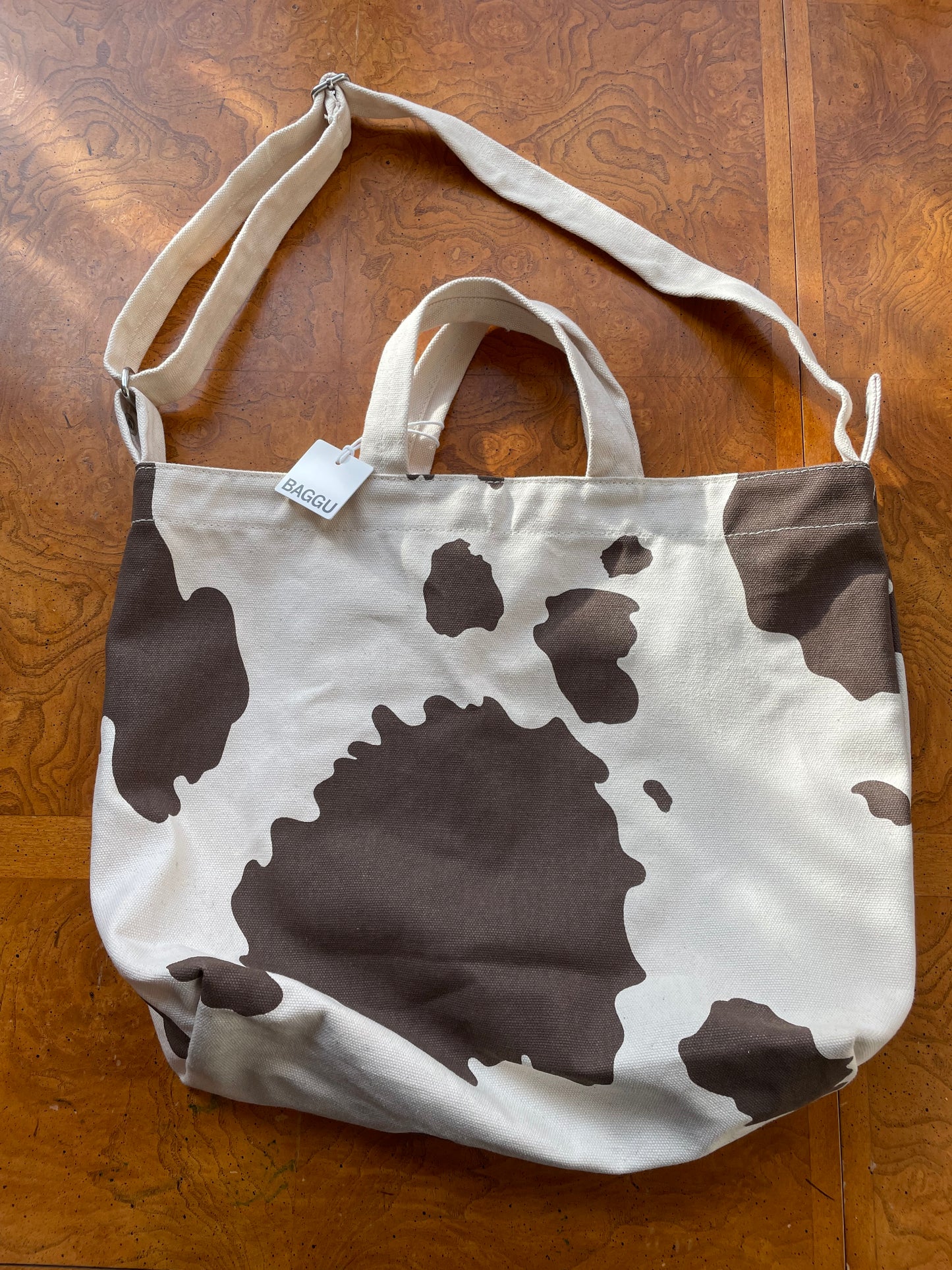 Baggu Brown Cow Canvas Tote - NEW