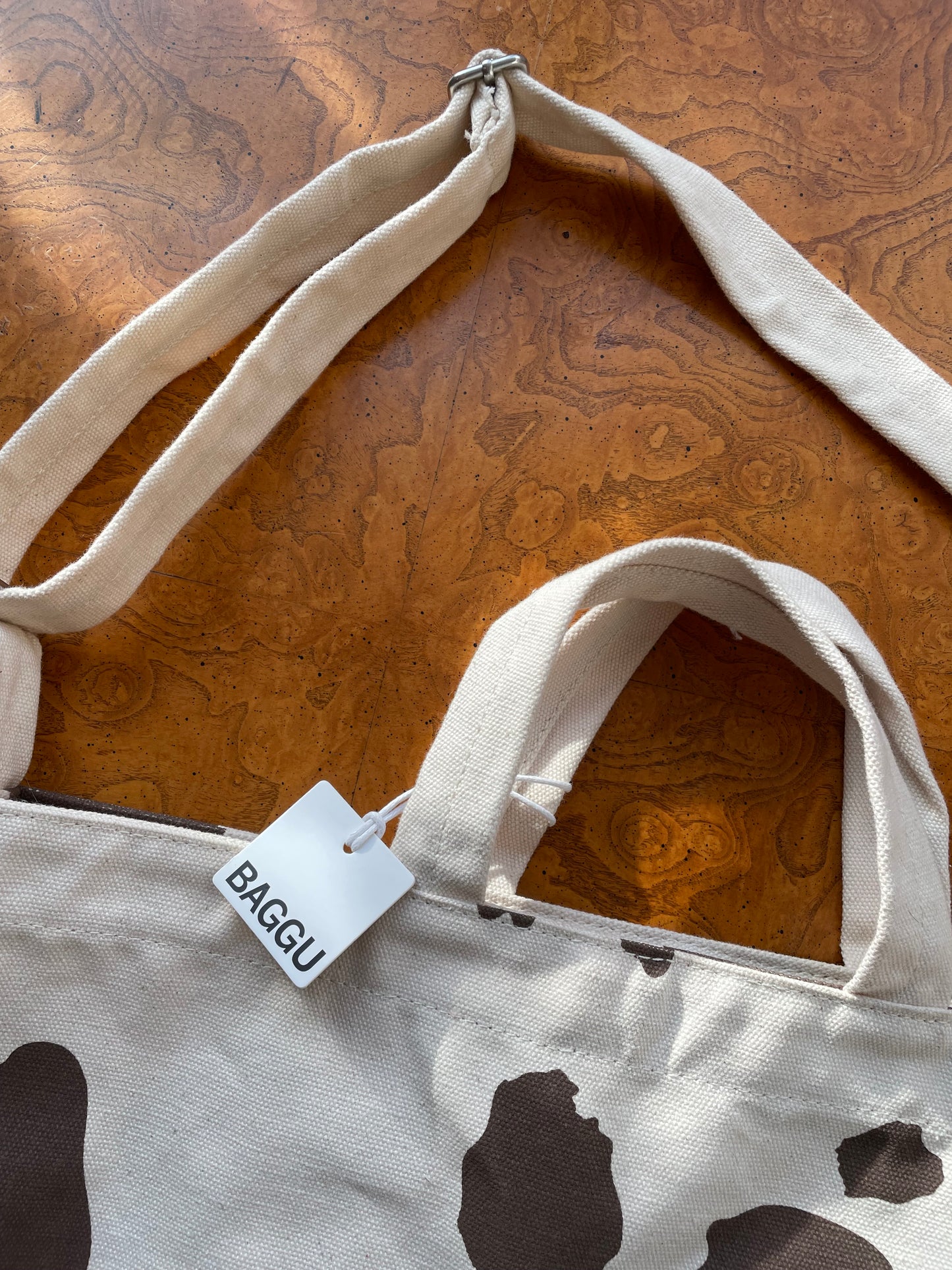 Baggu Brown Cow Canvas Tote - NEW