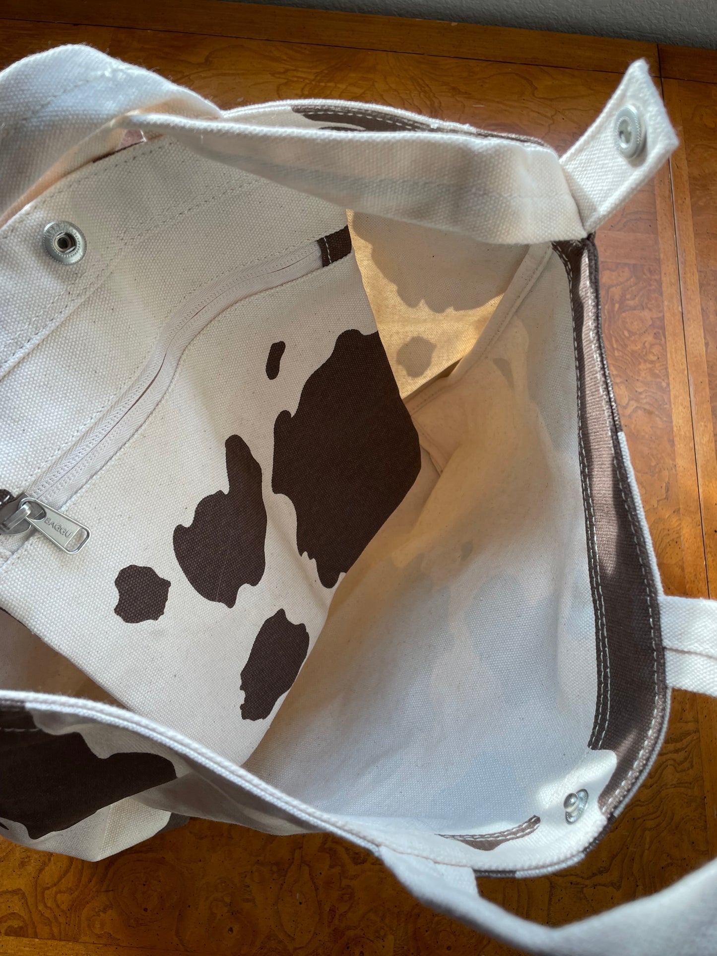 Baggu Brown Cow Canvas Tote - NEW