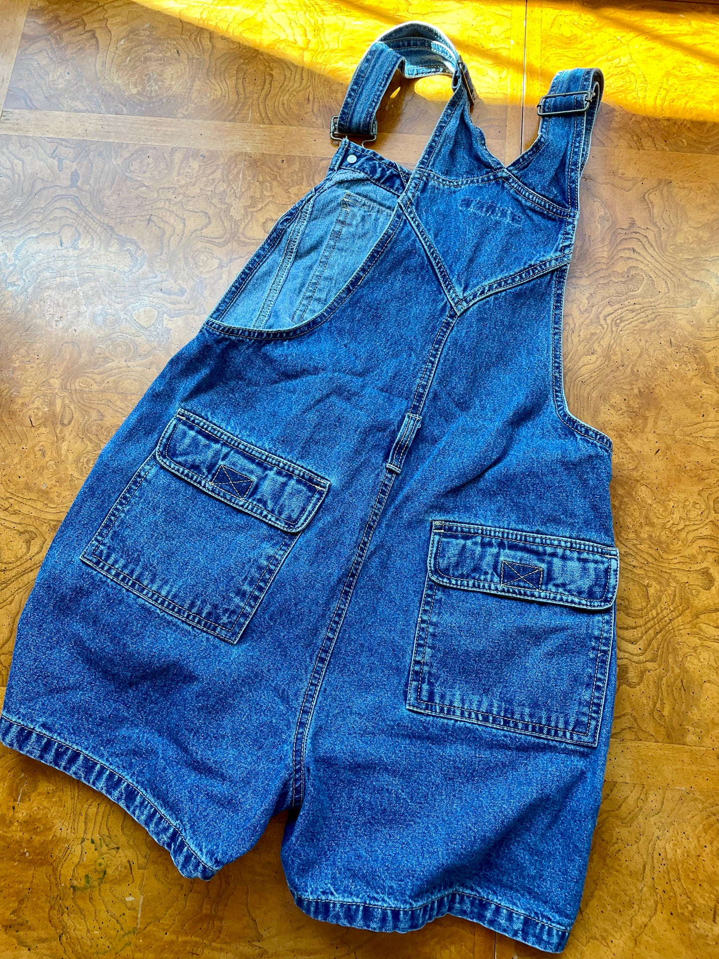 Vintage Dark Wash Shortalls (S/M)