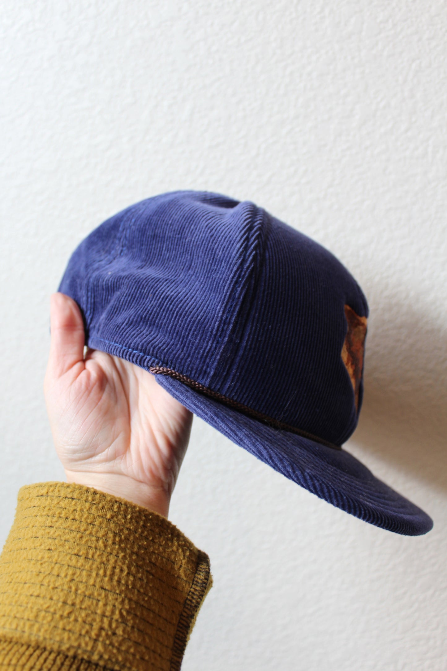 Blue Corduroy COAL Embroidered Bear Snap Back Hat