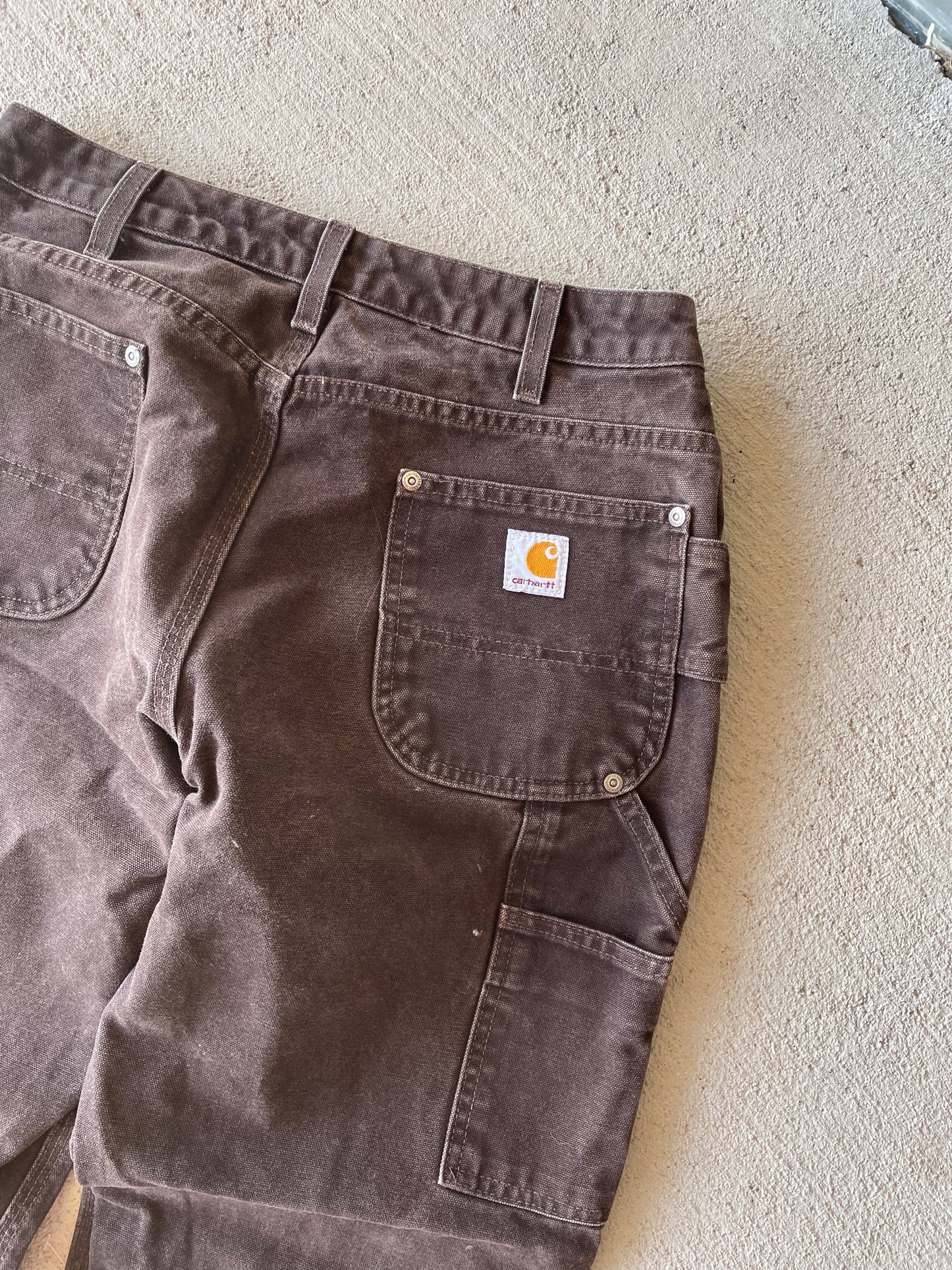 Brown Canvas Double Knee Carhartt Pants (31)