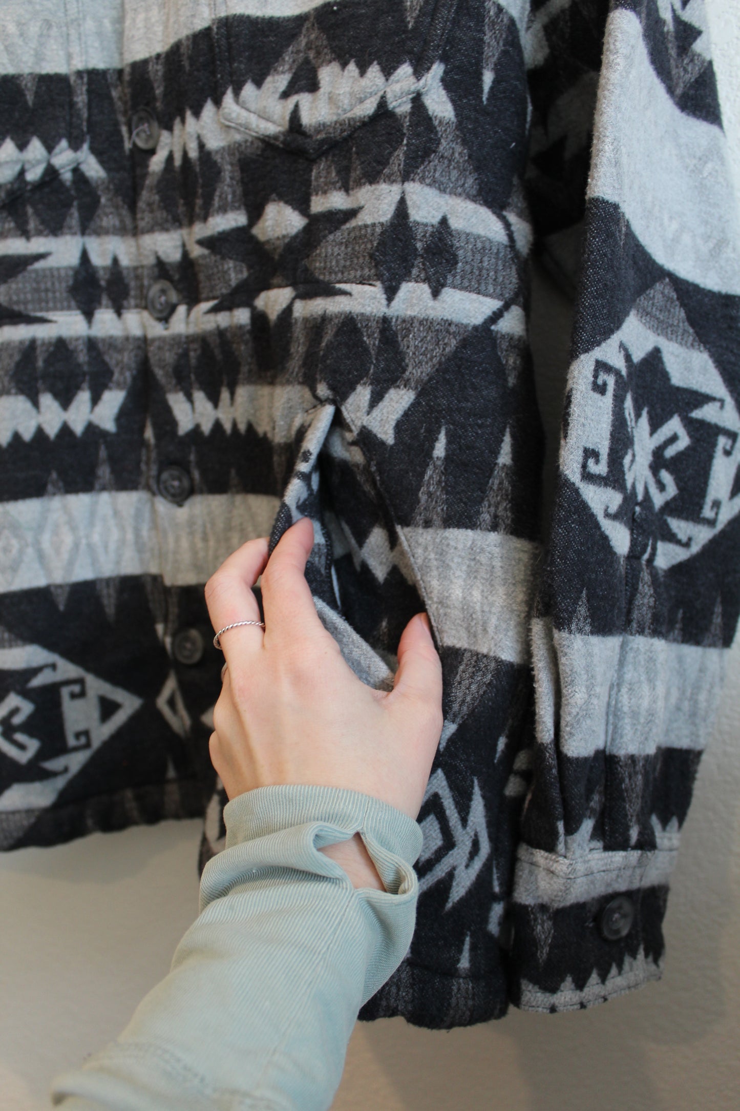 Aztec Button Down Shacket (S)