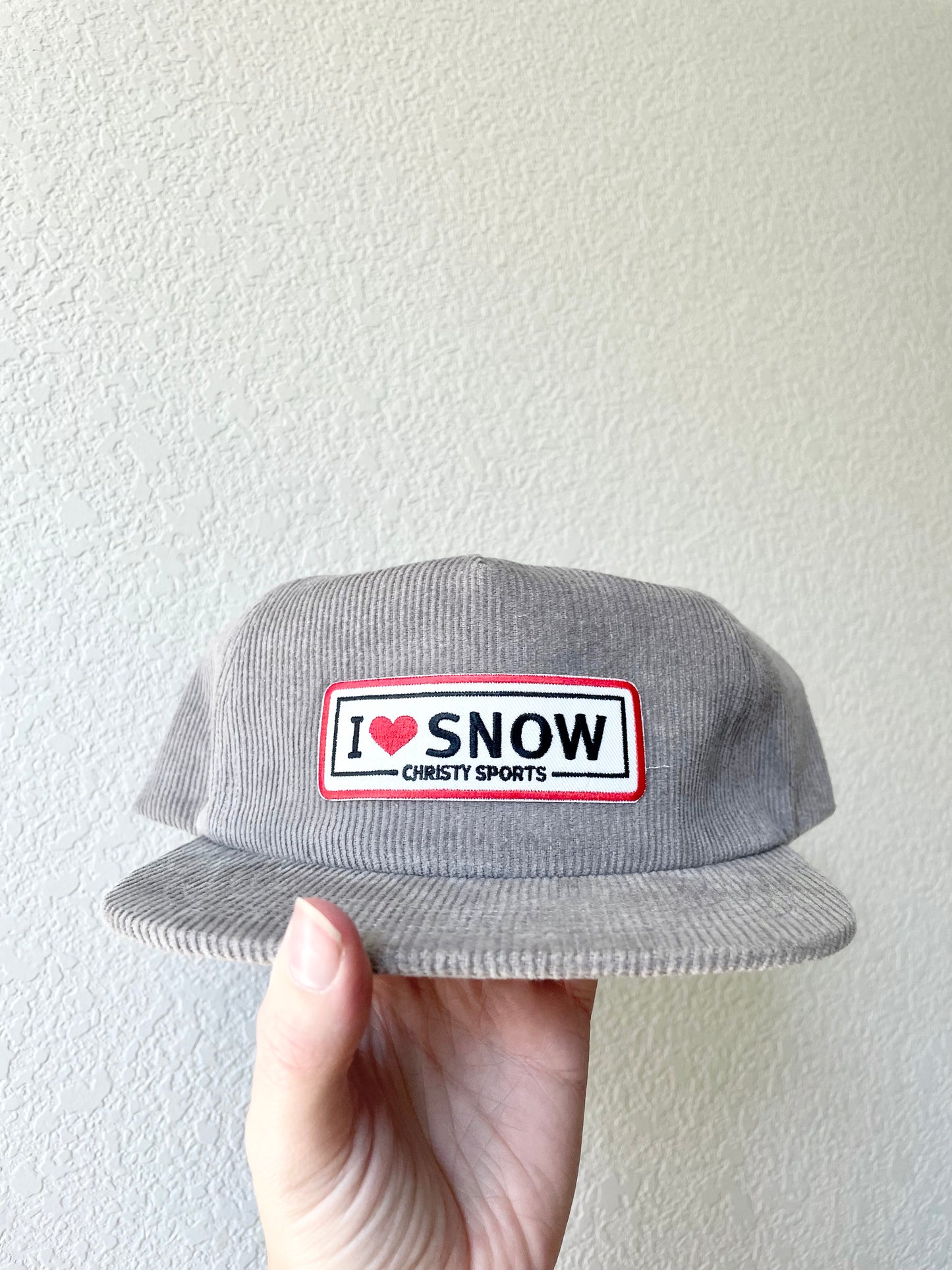 I LOVE SNOW Corduroy Snapback Hat