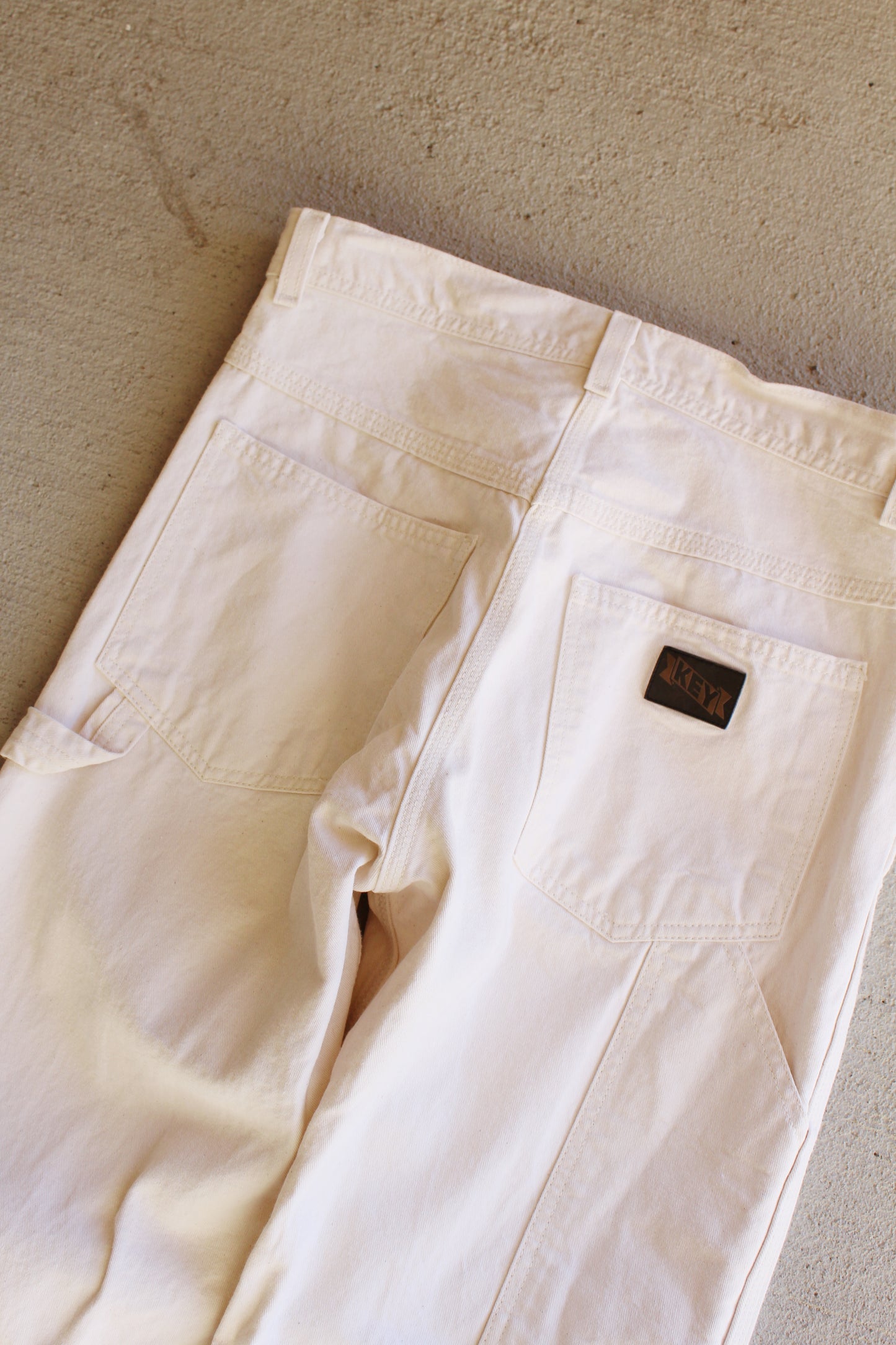 White Canvas Key Carpenter Pants (30)