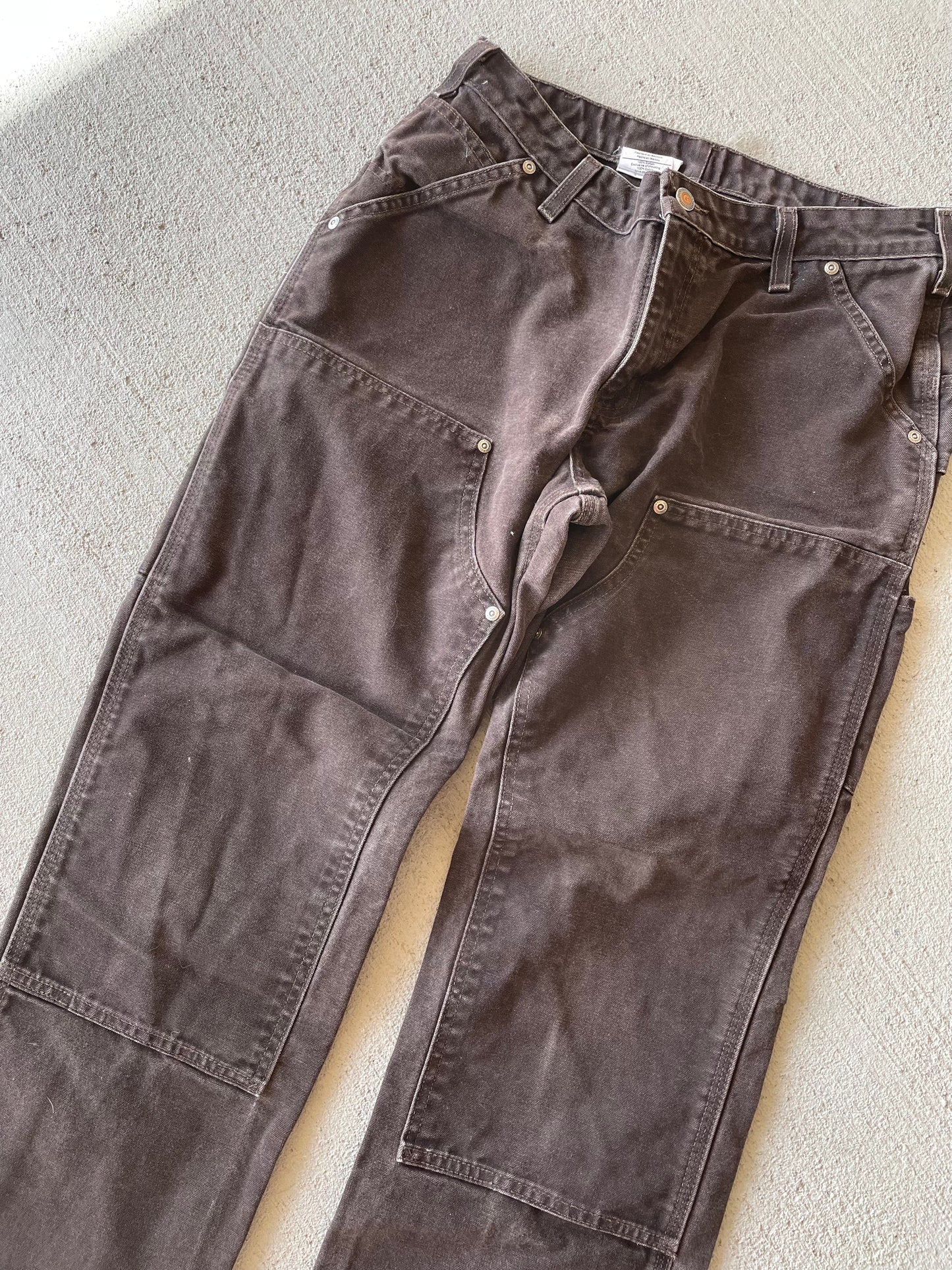 Brown Canvas Double Knee Carhartt Pants (31)