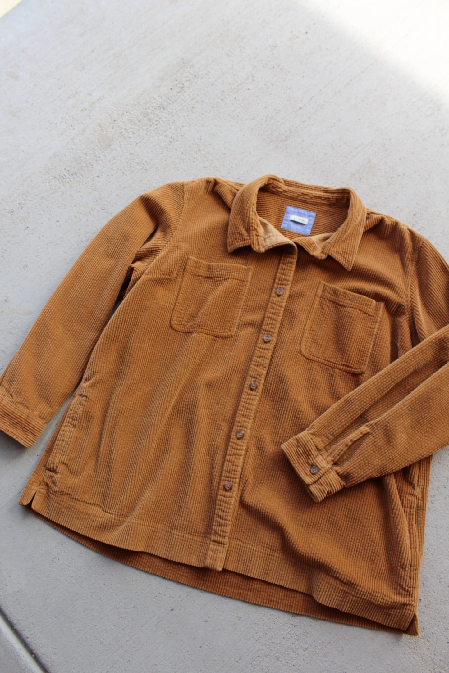 LL Bean Caramel Brown Thick Corduroy Button Down (2XL)