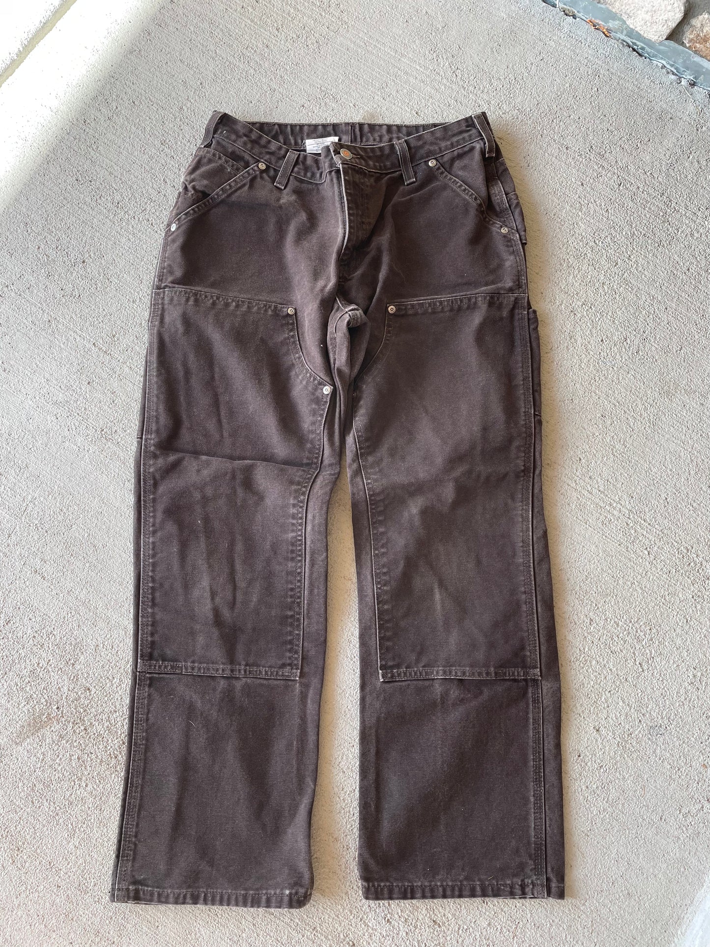 Brown Canvas Double Knee Carhartt Pants (31)