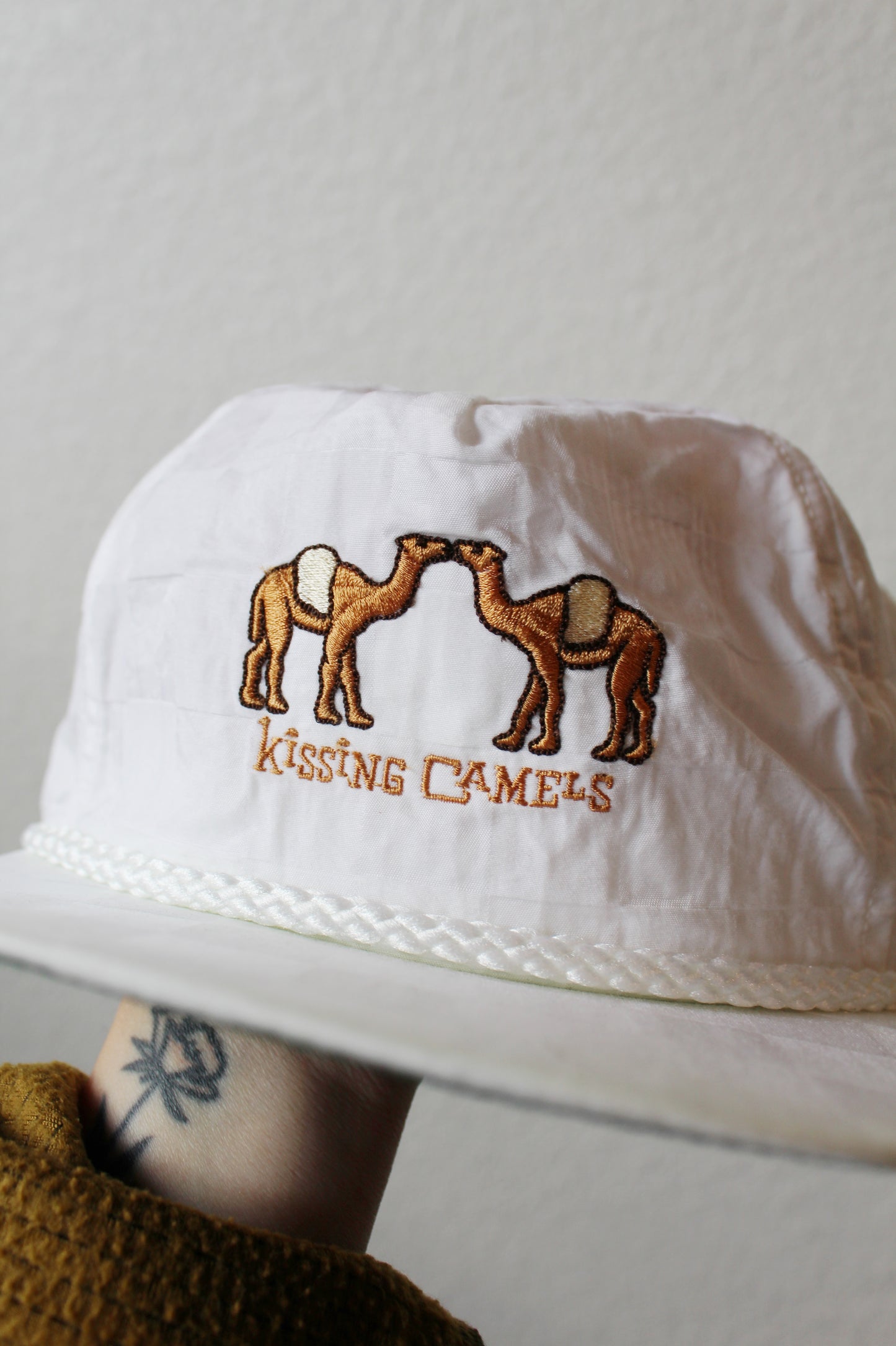 Vintage Kissing Camels Leather Strap Hat