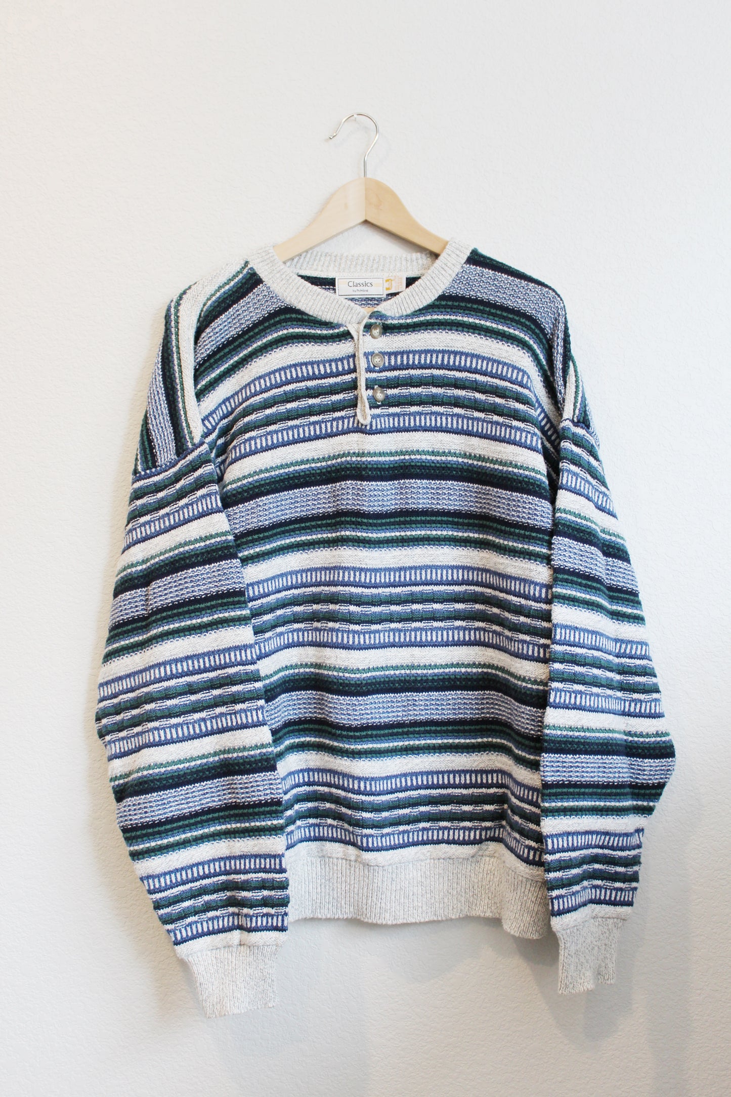 Vintage Coogi Style Henley Knit (L)