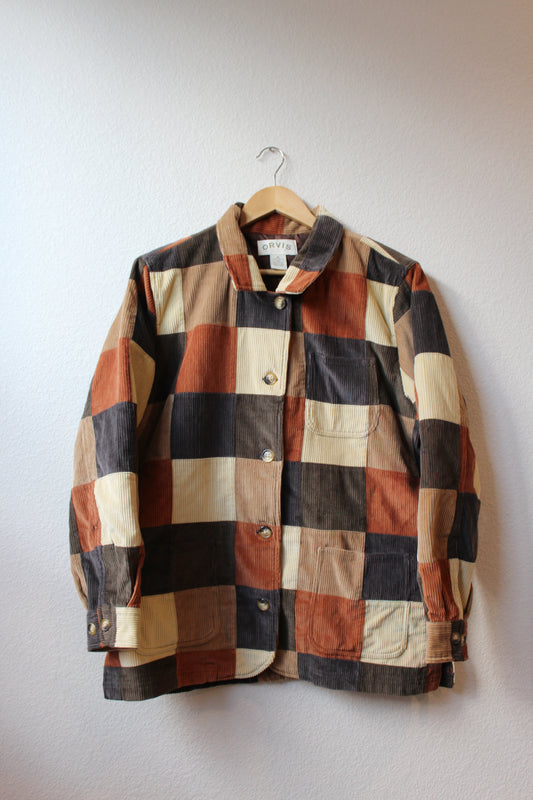 Vintage Corduroy Patchwork Jacket (M)