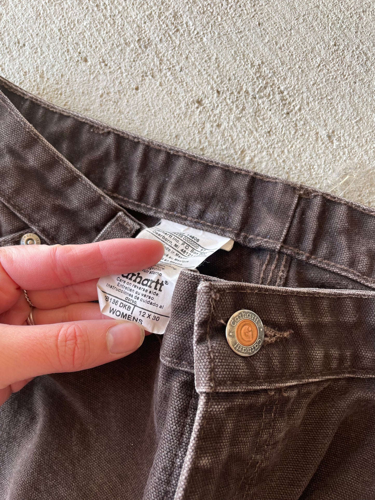 Brown Canvas Double Knee Carhartt Pants (31)