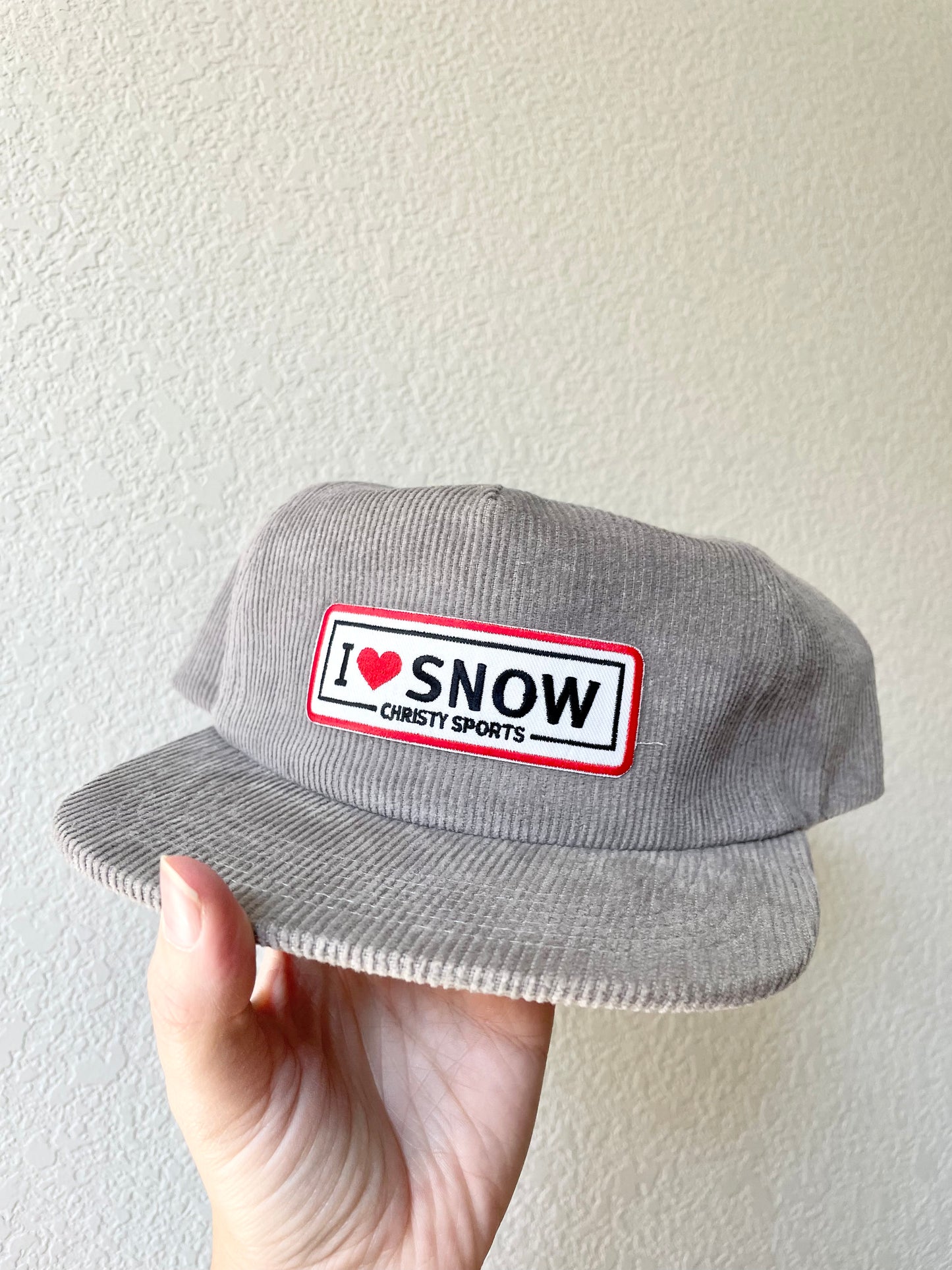 I LOVE SNOW Corduroy Snapback Hat