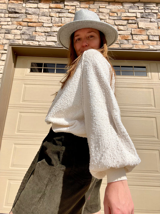 Free People Puff Sleeve Sweater (S)