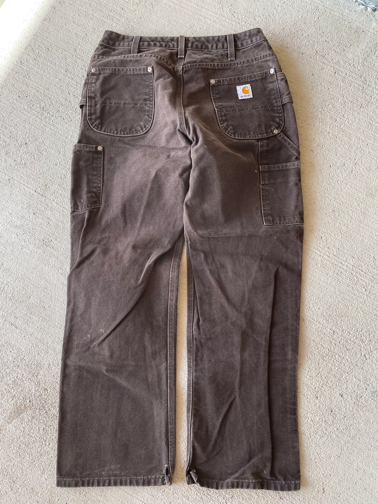 Brown Canvas Double Knee Carhartt Pants (31)