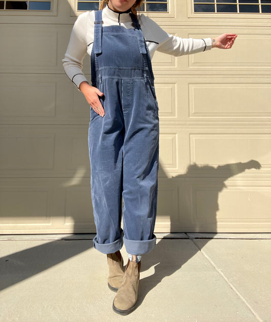 Vintage Blue Corduroy Overalls (M/L)