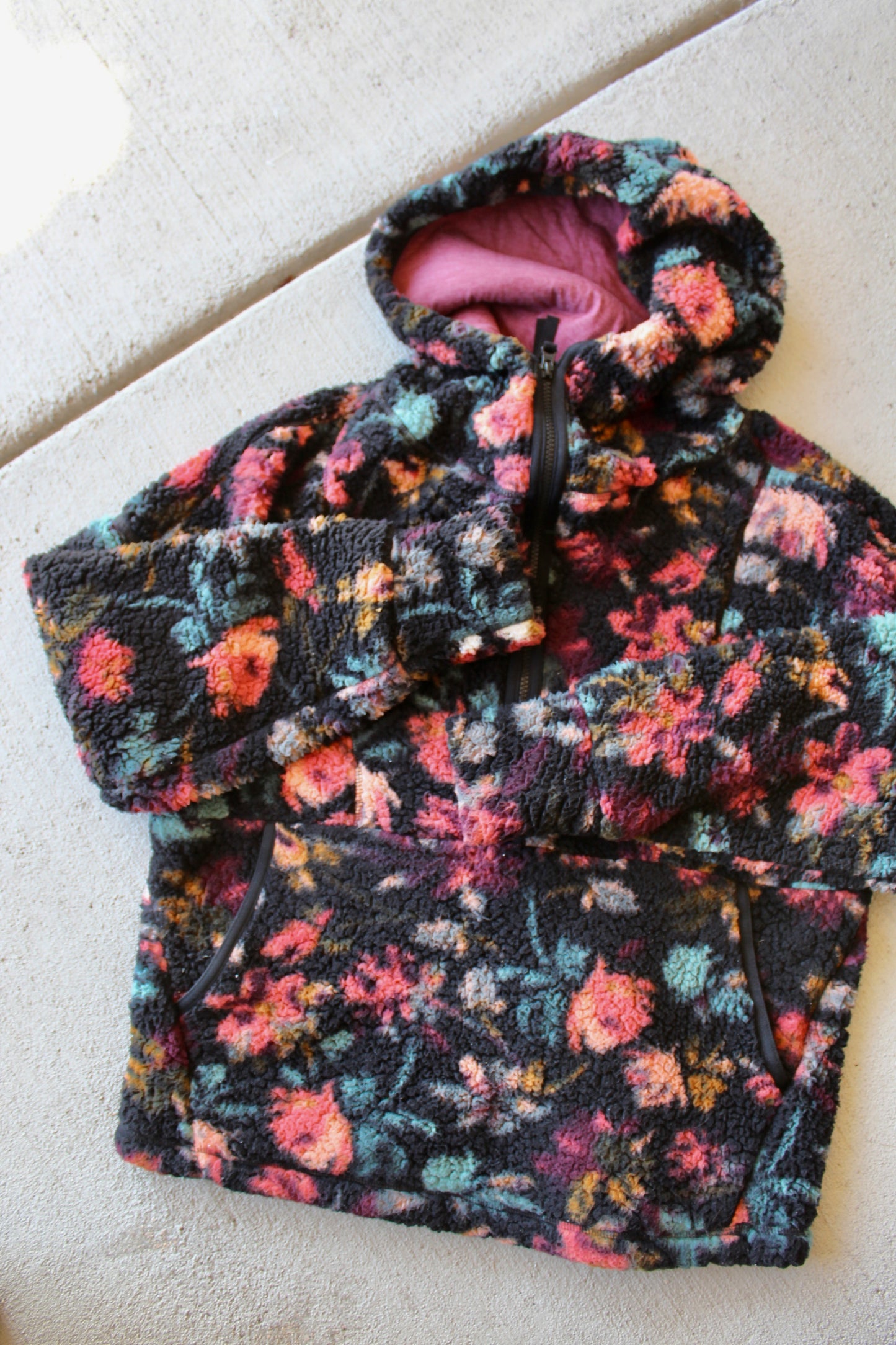 Prana Floral 1/2 Zip Fleece Hoodie (M)