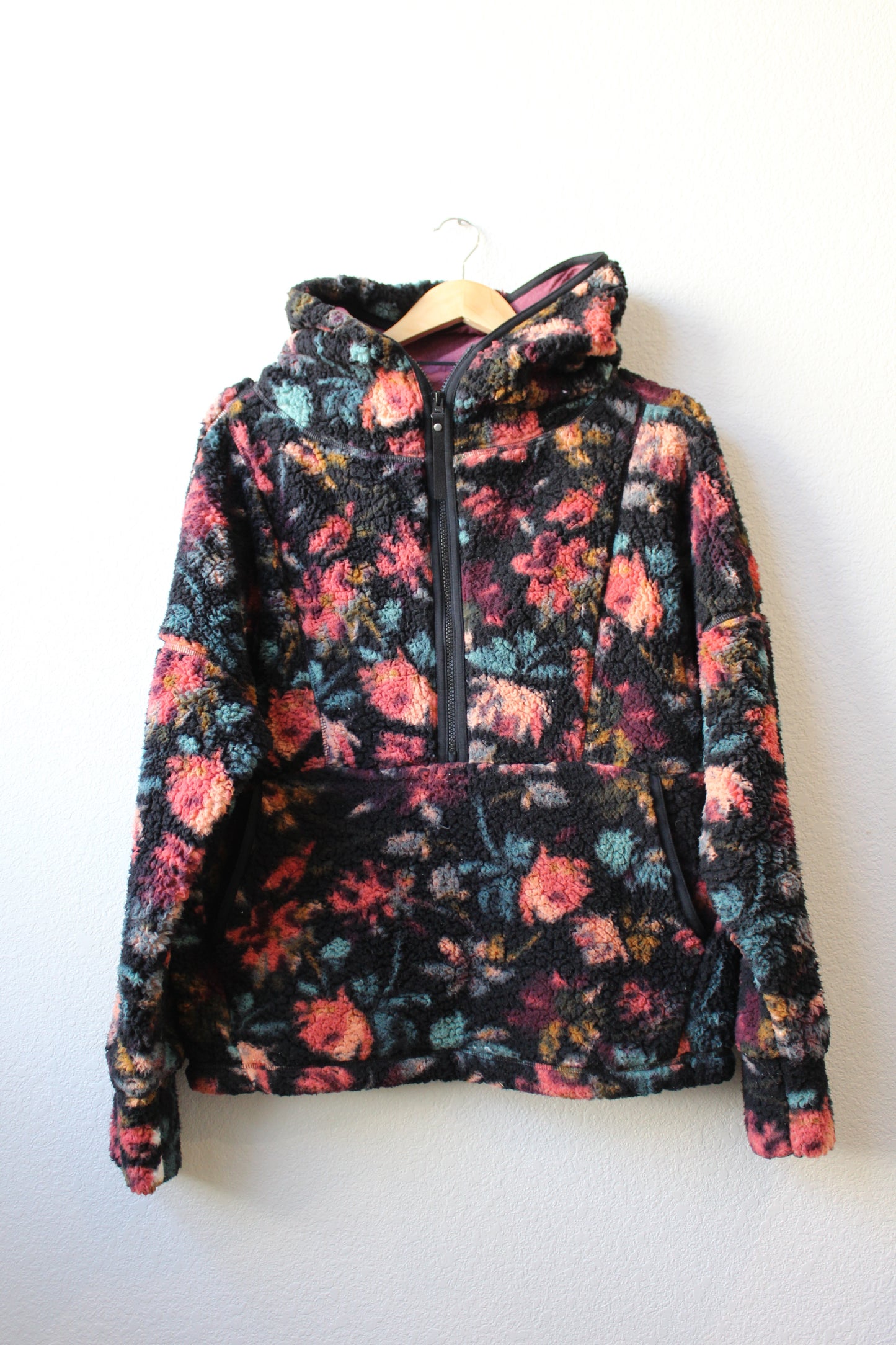 Prana Floral 1/2 Zip Fleece Hoodie (M)